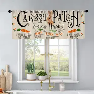 1pc Easter Bunny Carrots kitchen curtains living room bedroom bathroom home decoration 54 * 18 inches