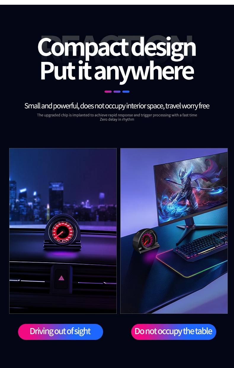 Car Pointer Rhythm Light Atmosphere Light Music Rhythm Light Voice Controlled Pickup Light Car Ornament 5V USB Night Light Interior Car Lights