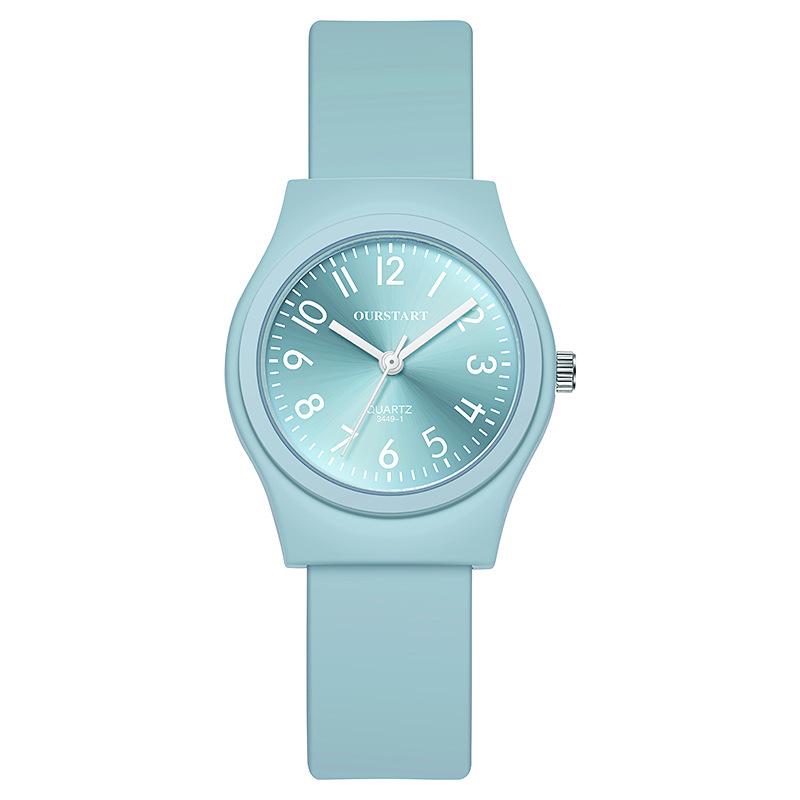 Pastel Digital Watches for Girls - High-End Silicone Quartz Fashion Women's Watches with Decorative Design for Students