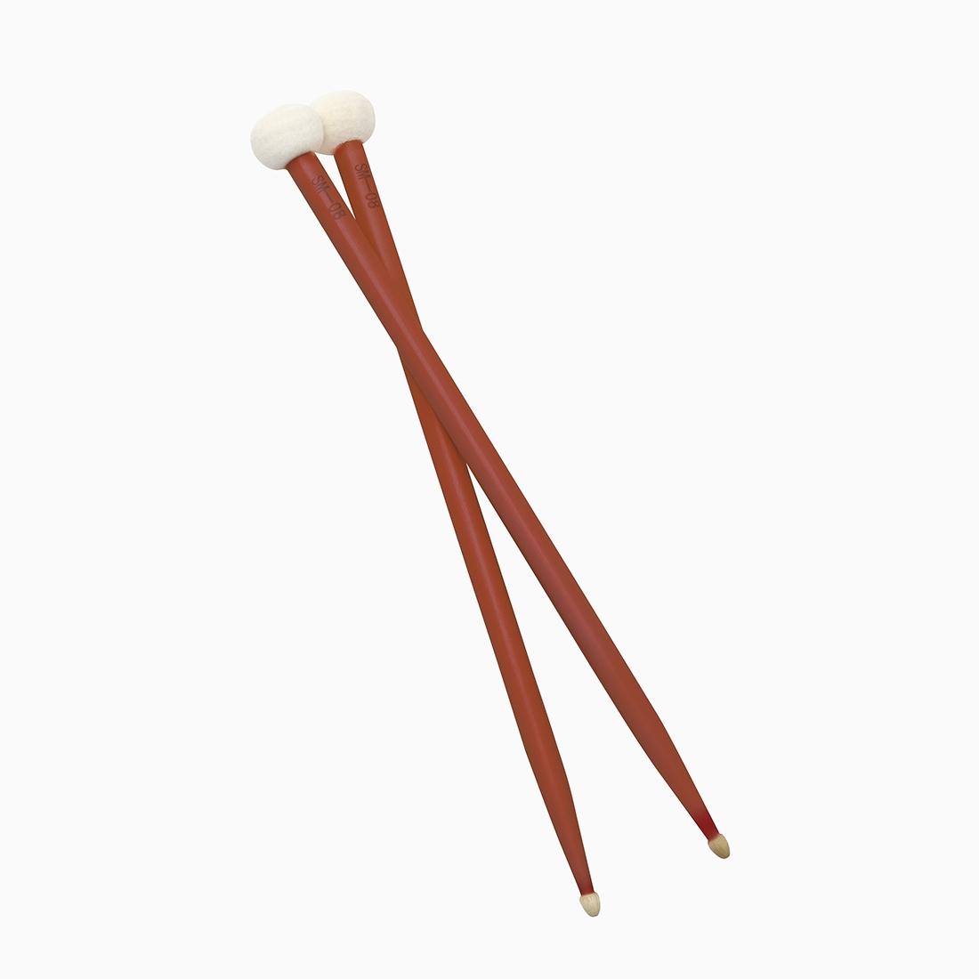 Irin Sm-08 Dual-Sided Drumsticks, Real Maple Wood Percussion Sticks, Felt Tip & Wooden Design, Suitable for Snare Drums, Drum Kits, Cymbals