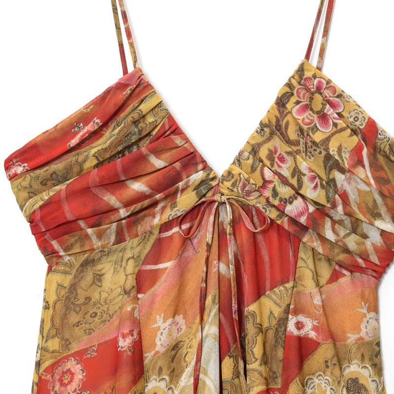 Women's Summer Dress Print Spaghetti Strap Maxi Dress Ruched Bust Flowy Silhouette Colorful Floral Pattern Festival Beach Vacation Outfit Fashion Dress 2025 Women’s Summer Fashion Elegant Party Dresses, Bohemian