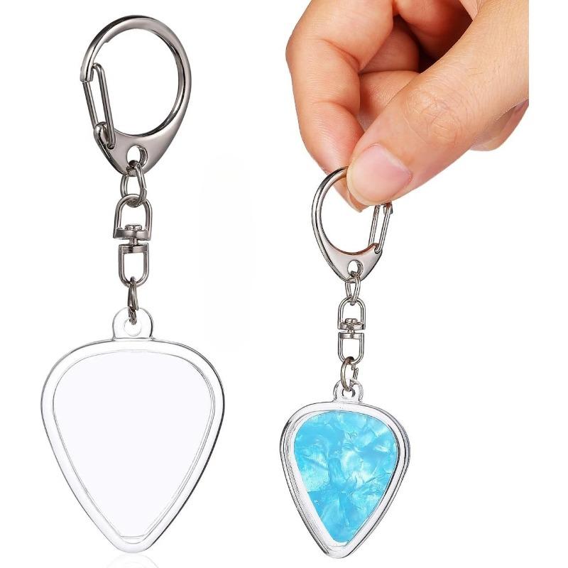 Transparent Pick Box, Pick Keychain, Guitar Pick Box, Acrylic Pendant, Storage Pendant, Guitar Pick Storage Pendant, Small Size, Suitable for Musicians To Carry Around