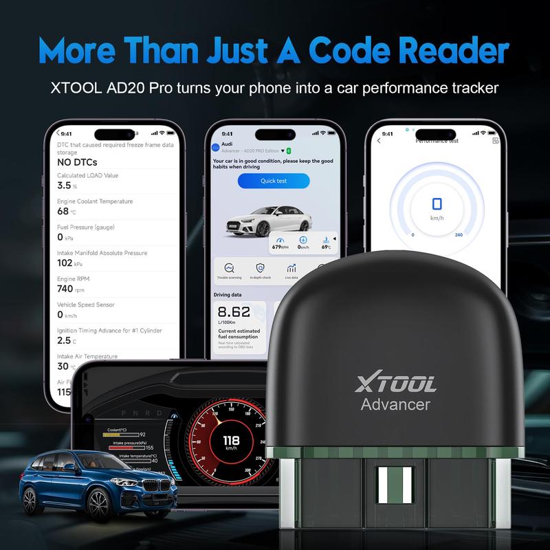 XTOOL AD20 Pro OBD2 Scanner Free Life Time ,AI Assistant ,No Subscription Fee or Car Wireless Code Reader for iPhone & Android 2025 Oil Reset, Voltage, Performance Test Cheaper than Topdon