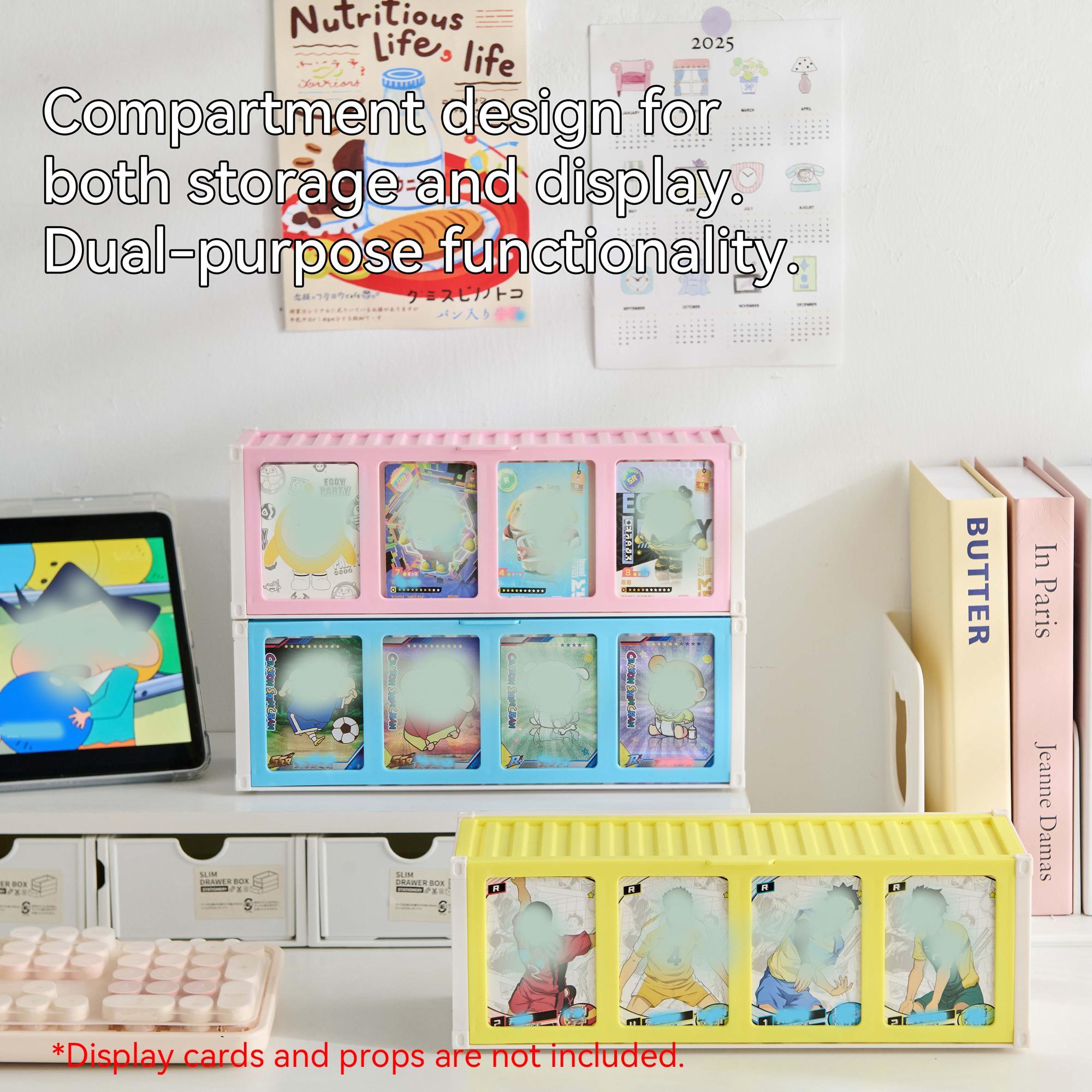 Collectible Card Storage Display Box, Large Capacity, Stackable, Compatible with Trading Cards, Sports Cards, Football & Baseball Cards