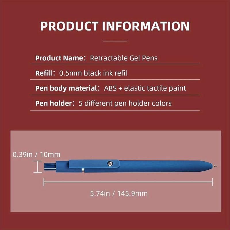 10/20 Pcs Black Gel Pens – Quick Dry, No Smudge, Smooth Writing for Students, Nurses, Office & Journaling | Aesthetic Cute School Supplies