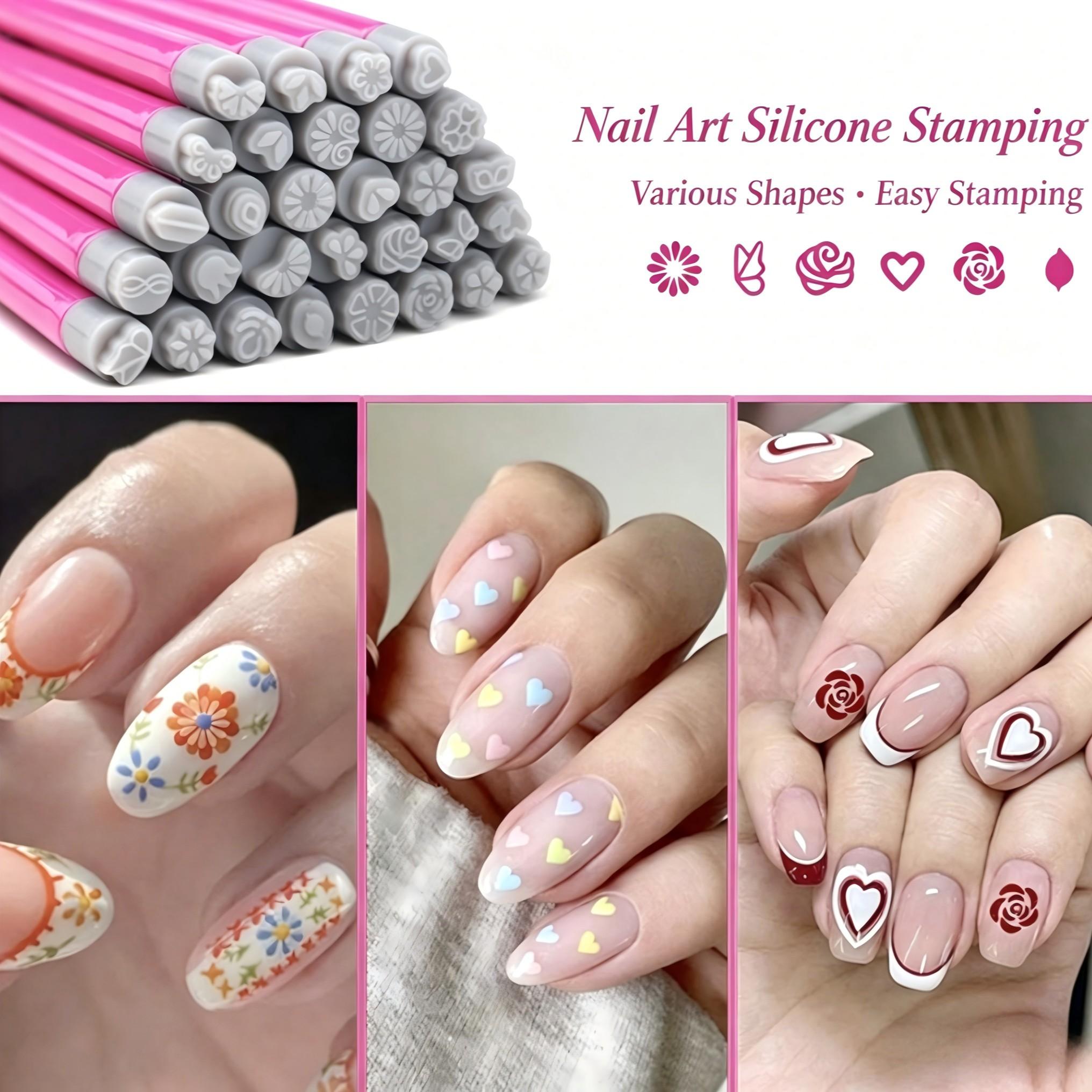 6-pack 15-pack nail stamping pens - multi-color printing pens with rich and unique patterns. Perfect for nail salons. High-saturation, vividly colored stamping pens. Easy to use for beginners. Essential for parties and dates. Fine detailing printing pens