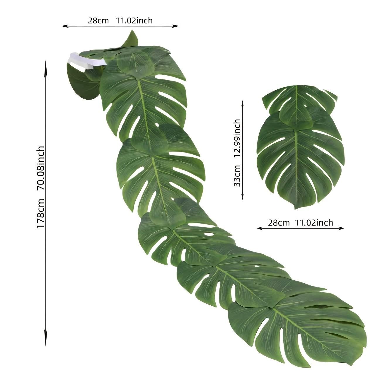 Nordic Artificial Monstera Table Runner, Tropical Hawaiian Party Decor, Faux Plant Table Accessory, Home Kitchen Decoration