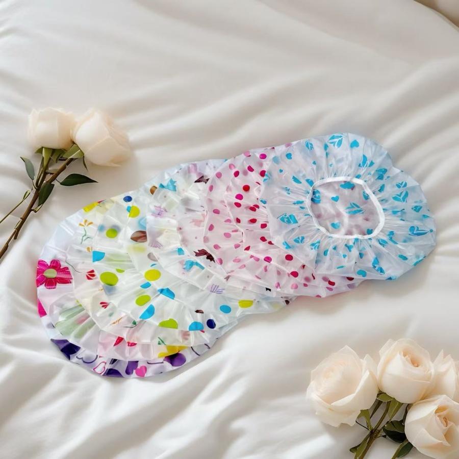 Waterproof Shower Cap, Reusable Kitchen Oil-Proof Hat, Thickened Large One-Time Use Bath Cap, Random Colors Available