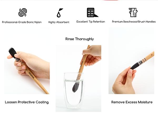 MEEDEN Watercolor Brushes Professional - Synthetic Squirrel Hair Artist Paint Brushes Set with Beech Wood Handle Great for Artists Hobbyists MEEDEN Watercolor Brushes Professional - Synthetic Squirrel Hair Artist Paint Brushes Set with Beech Wood Handle Great for Artists Hobbyists