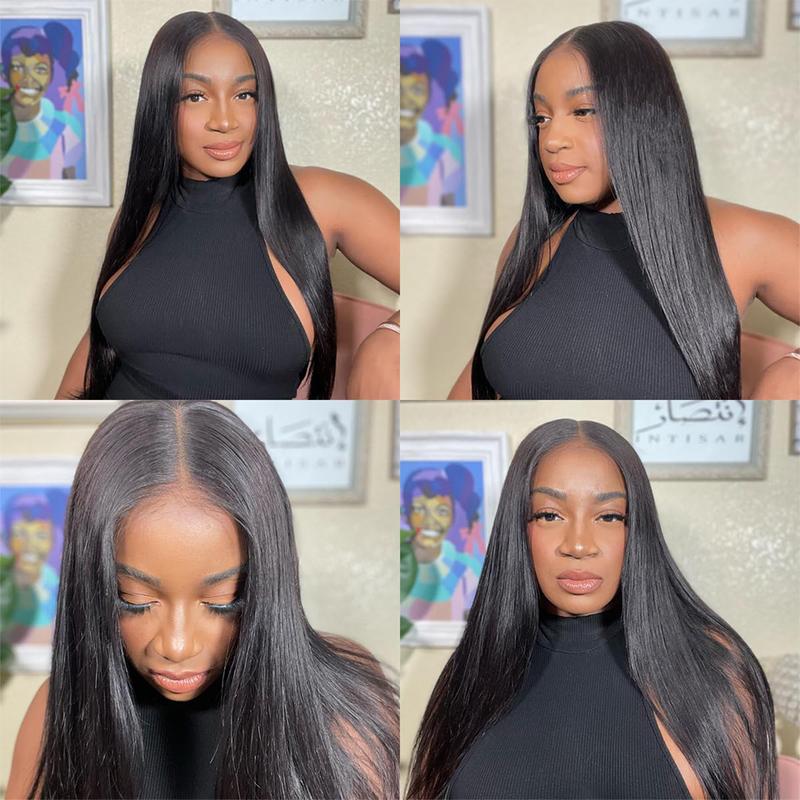 Bone Straight 4x6 5x5 Glueless Wig Brazilian Human Hair Wigs Transparent Lace Closure Wig for Women Ready to Wear 6x4 Lace Wig Pre Cut Pre Plucked On Sale 180% Density Bling Hair TikTokShopHolidayHaul