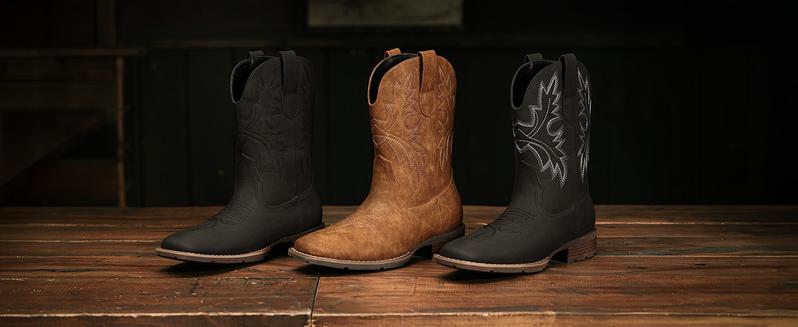 【Rodeo Boots】Wranglette 2026 Men’s Western Work Boots: Brown Cowboy-Style Work Boots – Waterproof, Slip-Resistant for Ranch, Construction, Daily Wear (Rugged Durability + Classic Western Flair for Hardworking Guys)