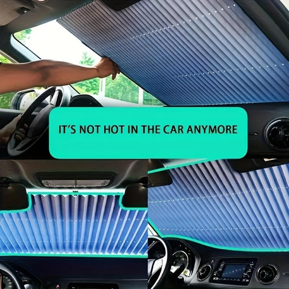 Easy-to-install Automatic Retractable Car Sun Shade - Protects Against UV Rays, Heat Insulation, Sun Visor