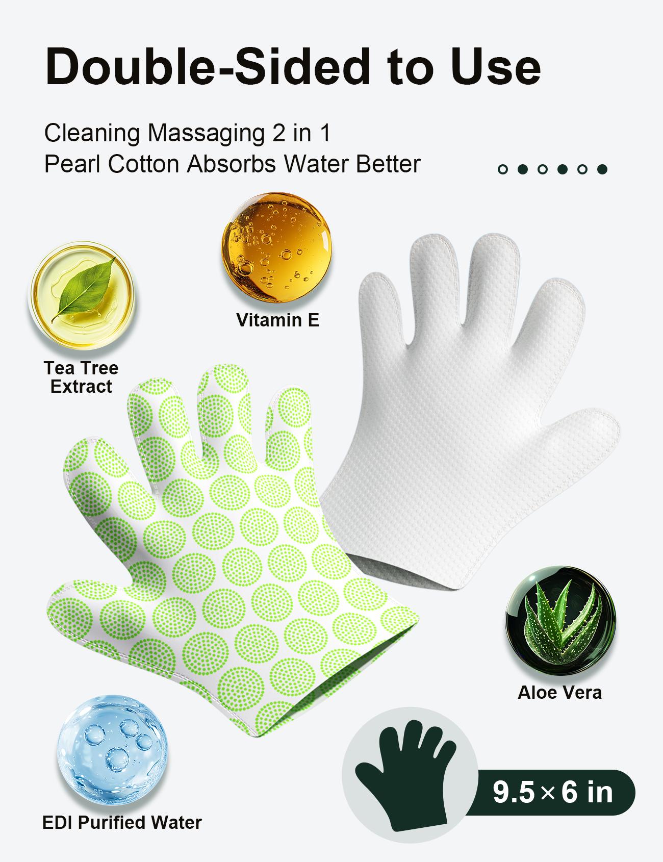 Dono Disposable Pet Grooming Glove Wipes for Dogs & Cats 18 PCS Easy Quick Cleaning Deodorizing Double-Sided Texture Hypoallergenic for Sensitive Pets Kitty Fathersdaygift