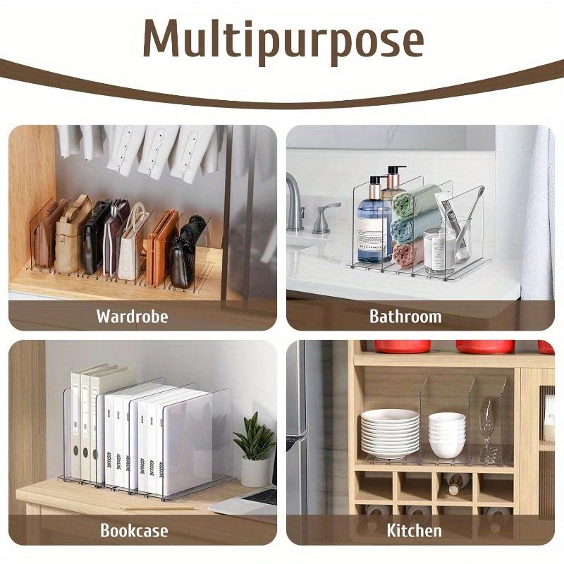 8-layer adjustable transparent partition storage box, multi-functional storage box specially for handbags in wardrobes, household bookshelf layered organizer