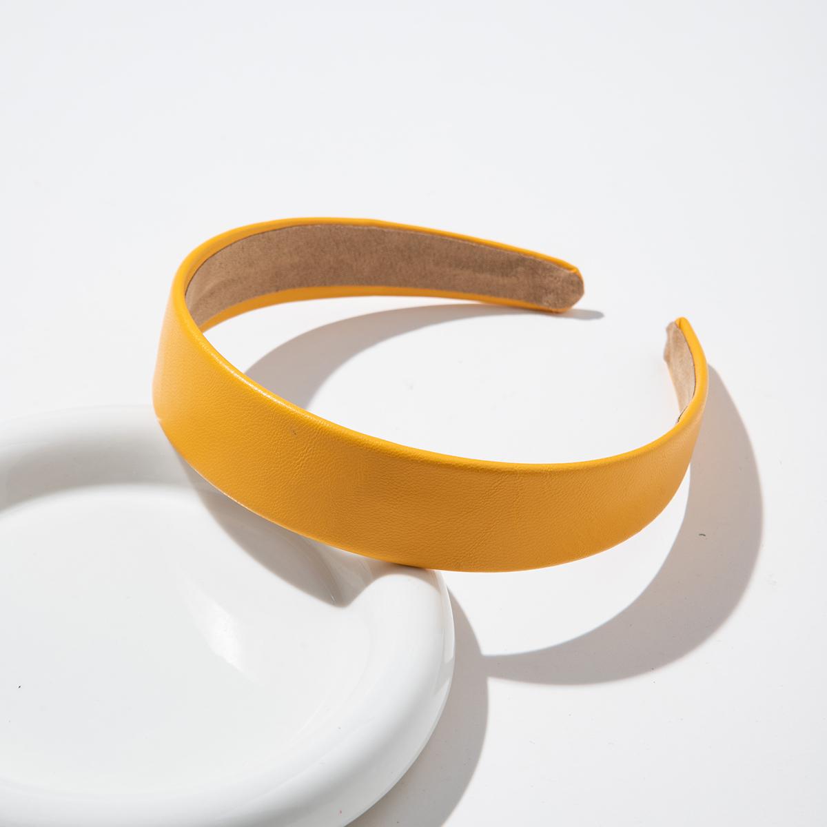 Korean Chic PU Leather Hair Hoops for Women, Solid Vintage Hair Bands with a Smooth Surface for Elegant Daily Styling, Headbands For Women, 3Cm, Round Band, Smooth Finish, 3Cm Wide, Chic Hoop, Casual, Dating