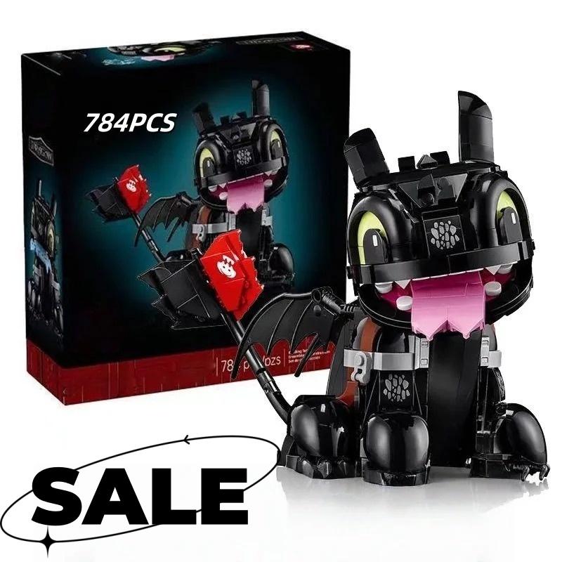 784PCS Classic Anime Movie Series Cute Dragon Pet Animal Series Building Blocks DIY Assembly Model Bricks Home Decoration Toys Suitable for Children's Birthday and Christmas Gifts Comes with Paper