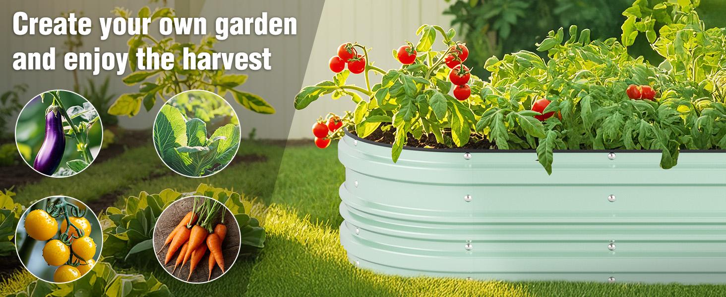#fathersdaygift WORKPRO Galvanized Raised Garden Bed Set, Rust & Corrosion Protection, Easy Assembly, Safe Edge, Ideal for Vegetables & Flowers