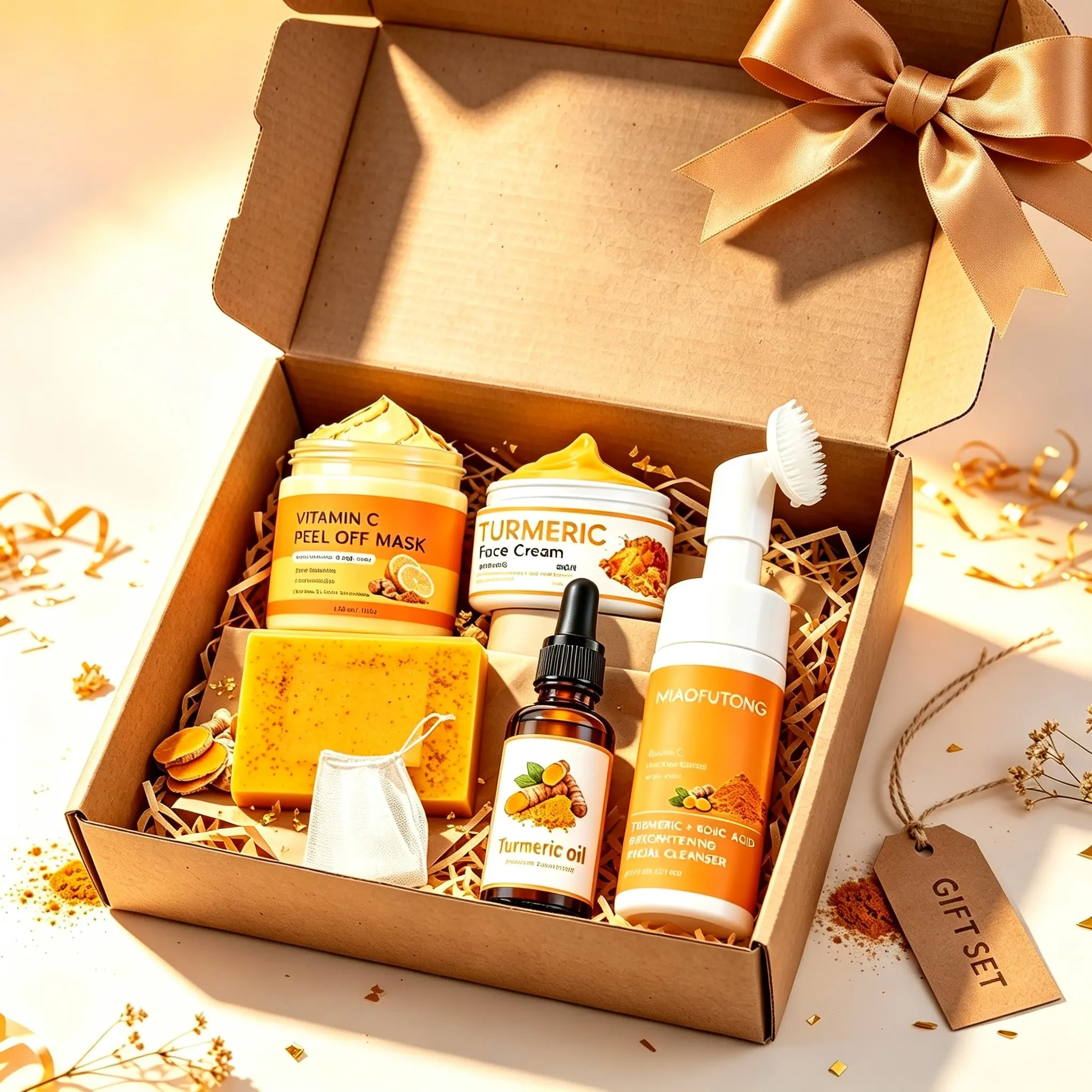 Lemon Turmeric Soap Set, Full Body Cleansing & Bath, Gentle Facial & Body Care Bundle, Perfect Gift for Mom/wife/girlfriend, Personal Care Products