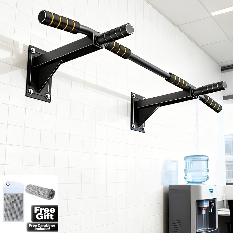 Premium Wall Mount Pull Up Bar | 1400LB Max Weight, Integrated Home Gym Kit with Hanging Straps, Suitable for Weight Training, Dips, Chin-Ups, Push-Ups & Core Fitness – Black Commercial Strength Gear