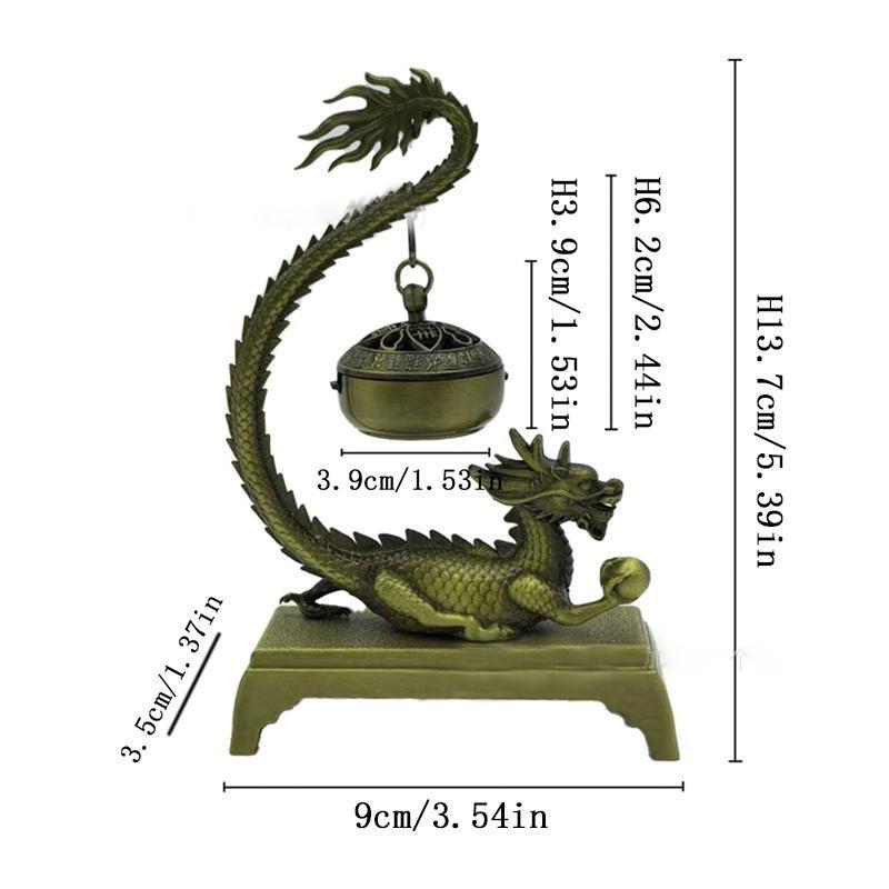 Metal Dragon Incense Burner, Zen Feng Shui Decorative Item, Ideal for Meditation, Yoga, Spa, Home Decoration, Perfect Gift
