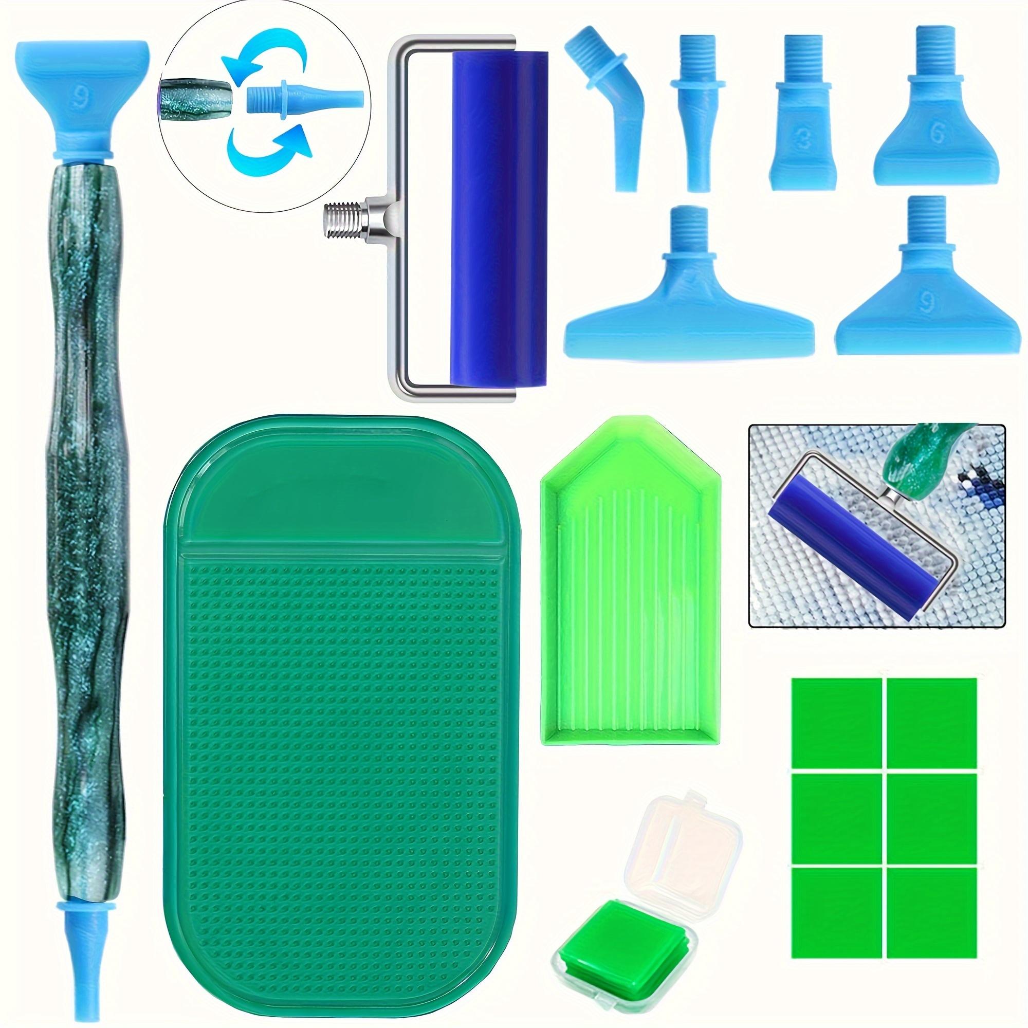 Multifunctional DIY Diamond Tool Set, Diamond Art Tools, Deep Color Sand Texture Drill Pen Kit, Plastic Screw Head & Roller Pad Included