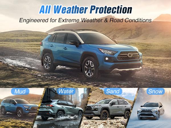 Nilight Mud Flaps for Toyota RAV4 2019 2020 2021 2022 2023 2024 2025, No Drilling Precision Fit Exterior Accessories Heavy-Duty Splash Guards Protection, Front & Rear Set Autos Automotive Vehicle