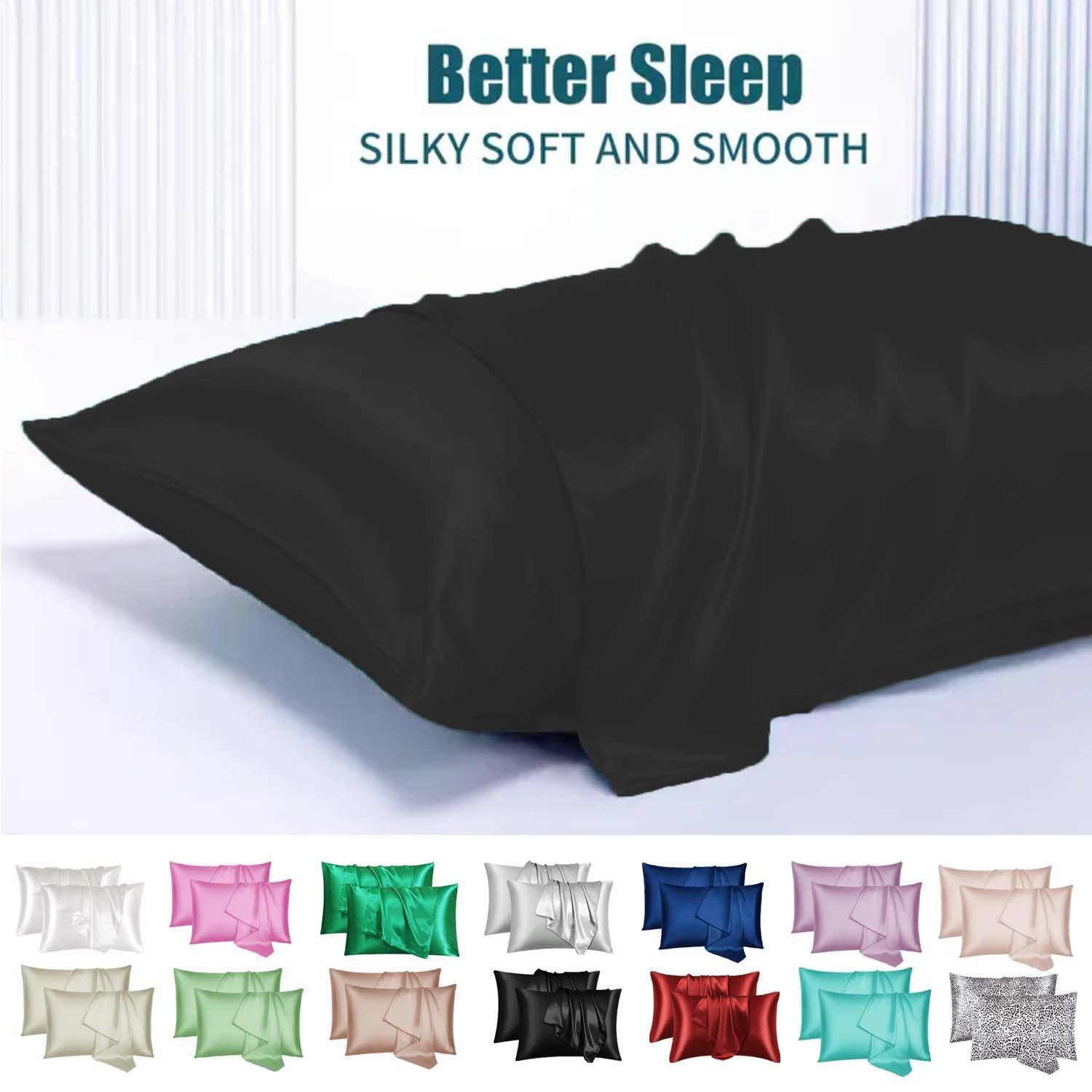 2/4 Piece Solid Satin Pillowcases, Smooth and Soft, Luxurious Comfort, Ideal for Bedroom, Perfect Gift for Various Occasions