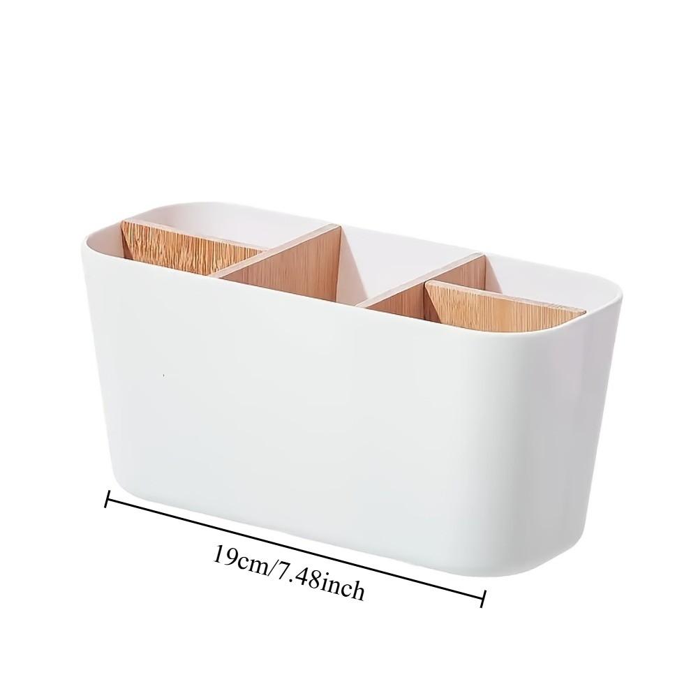 Multi-Functional Toothbrush Holder Stand, Independent Countertop Bathroom Storage Box, Razor & Makeup Brush Organizer, Home Decor