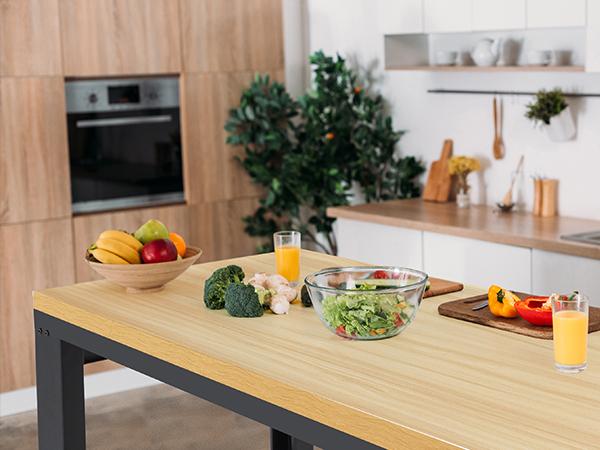 Adjustable Workbench 48" 2000 Lbs Load Capacity Heavy Duty Wood Work Bench, Smooth Surface Table with Power Outlets for Garage, Workshop, Office, Home, Commercial