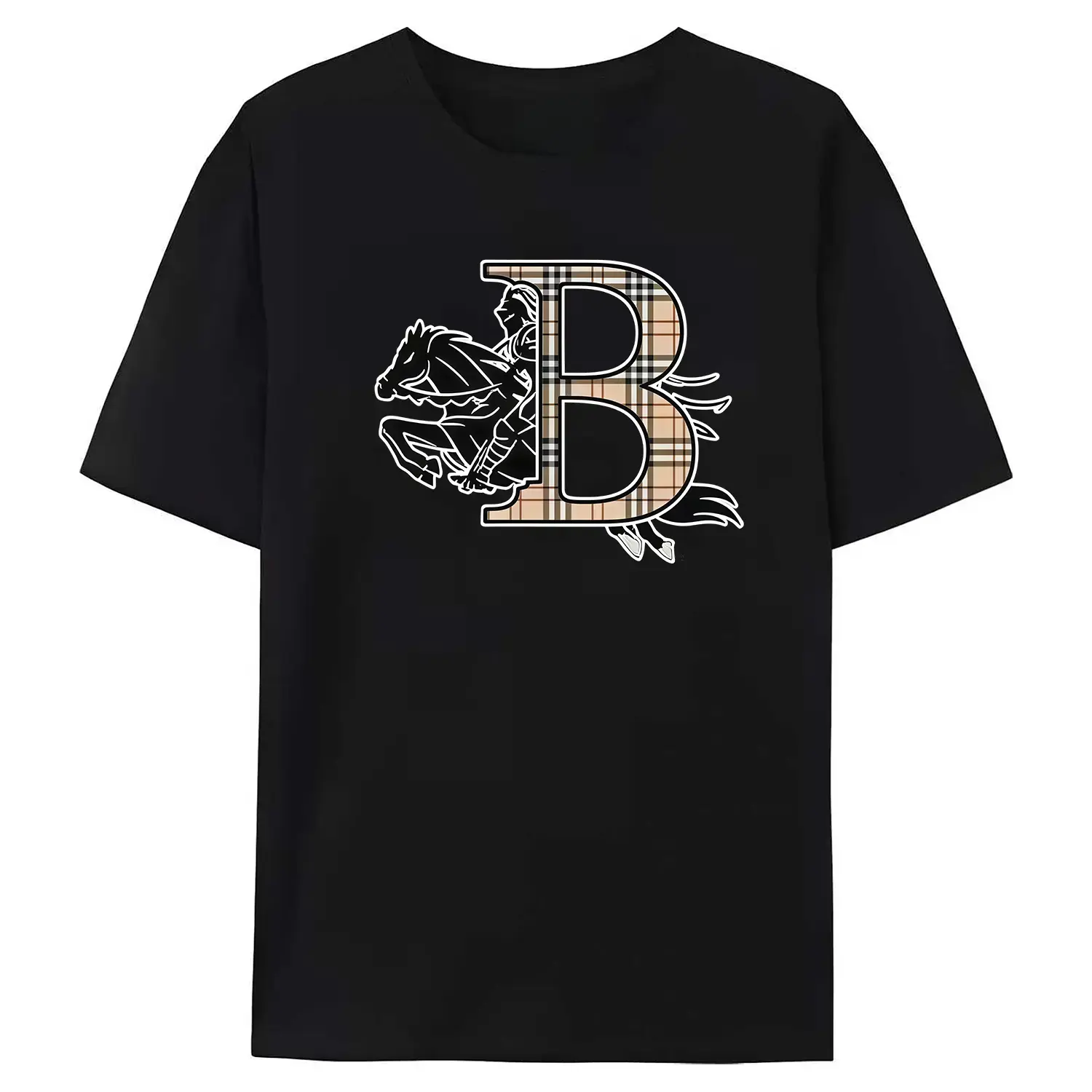FEEGO New casual T-shirt 2026 summer warhorse high-end fashion printing, personalized round neck trendy men's clothing, suitable for men, women, mothers and friends, couple style, fashionable and loose, youthful and energetic, men's daily wear tops