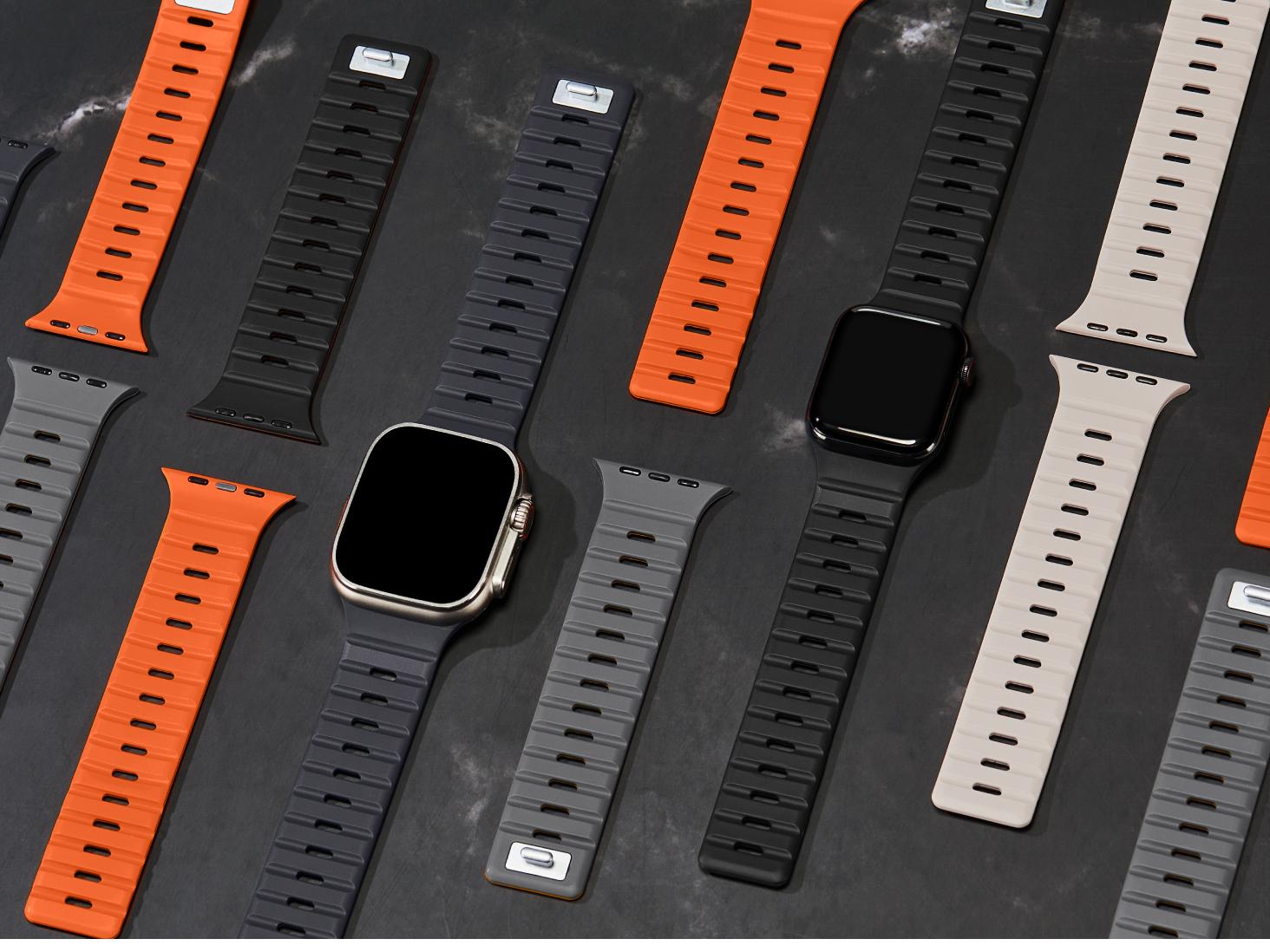 Suitisbest Magnetic Band for Apple Watch Band 49mm 46mm 45mm 44mm 42mm 41mm 40mm 38mm, Silicone Sport Band Replacement Strap for iWatch Ultra Series 11 10 9 8 7 6 5 4 3 2 1