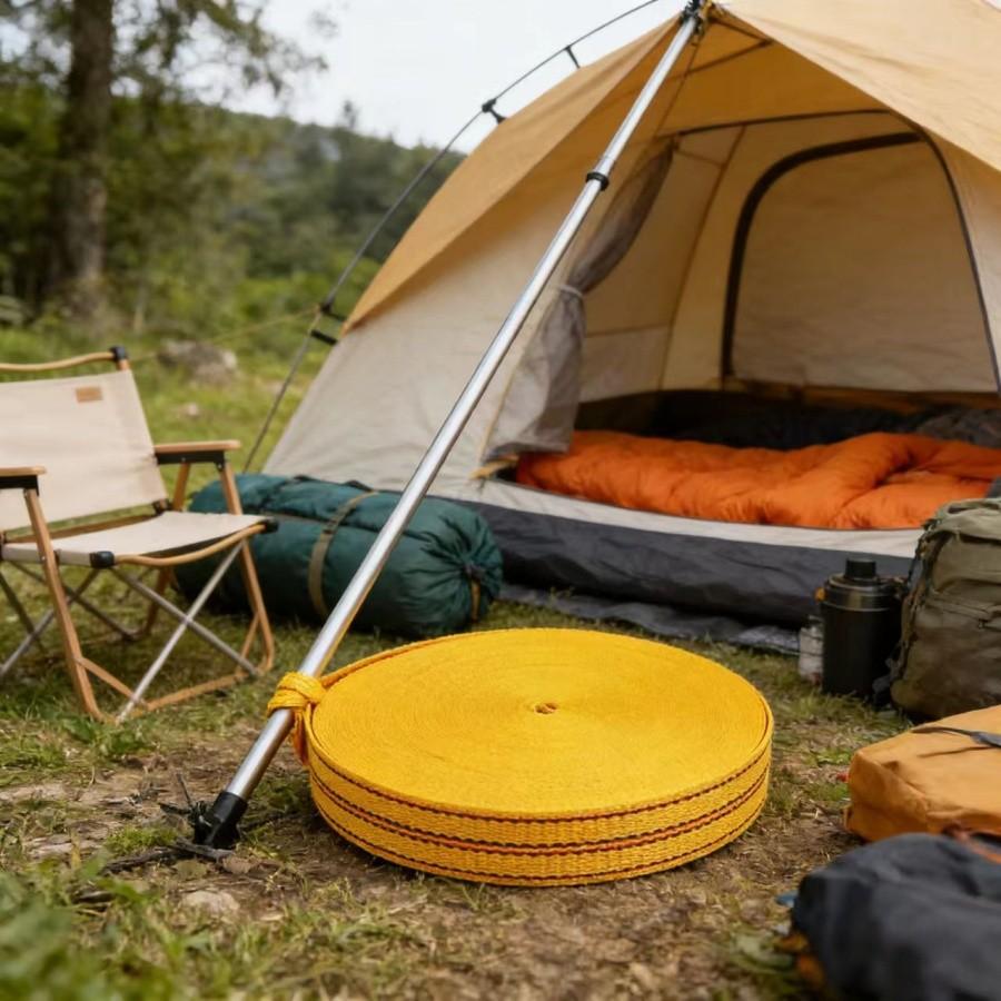 30m Tie-Down Strap, 4cm Wide, Braided Binding Strap, Outdoor RV Camping Gear Fastening, Durable Cargo Securement Band