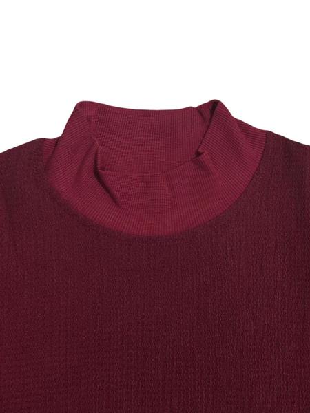 Men's Solid High Neck Knit Water Ripple Short Sleeve T-Shirt, Stylish Casual Sport Underwear, Outdoor Travel and Daily Leisure Essential Unisex Neutral