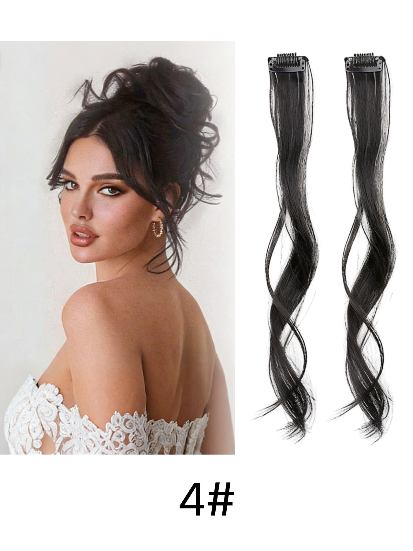 Dragon Whisker Bangs Synthetic Hair Clip, Slight Curl, Natural Face Shape, Suitable for Women, Daily Wear, Short Wigs, All Seasons