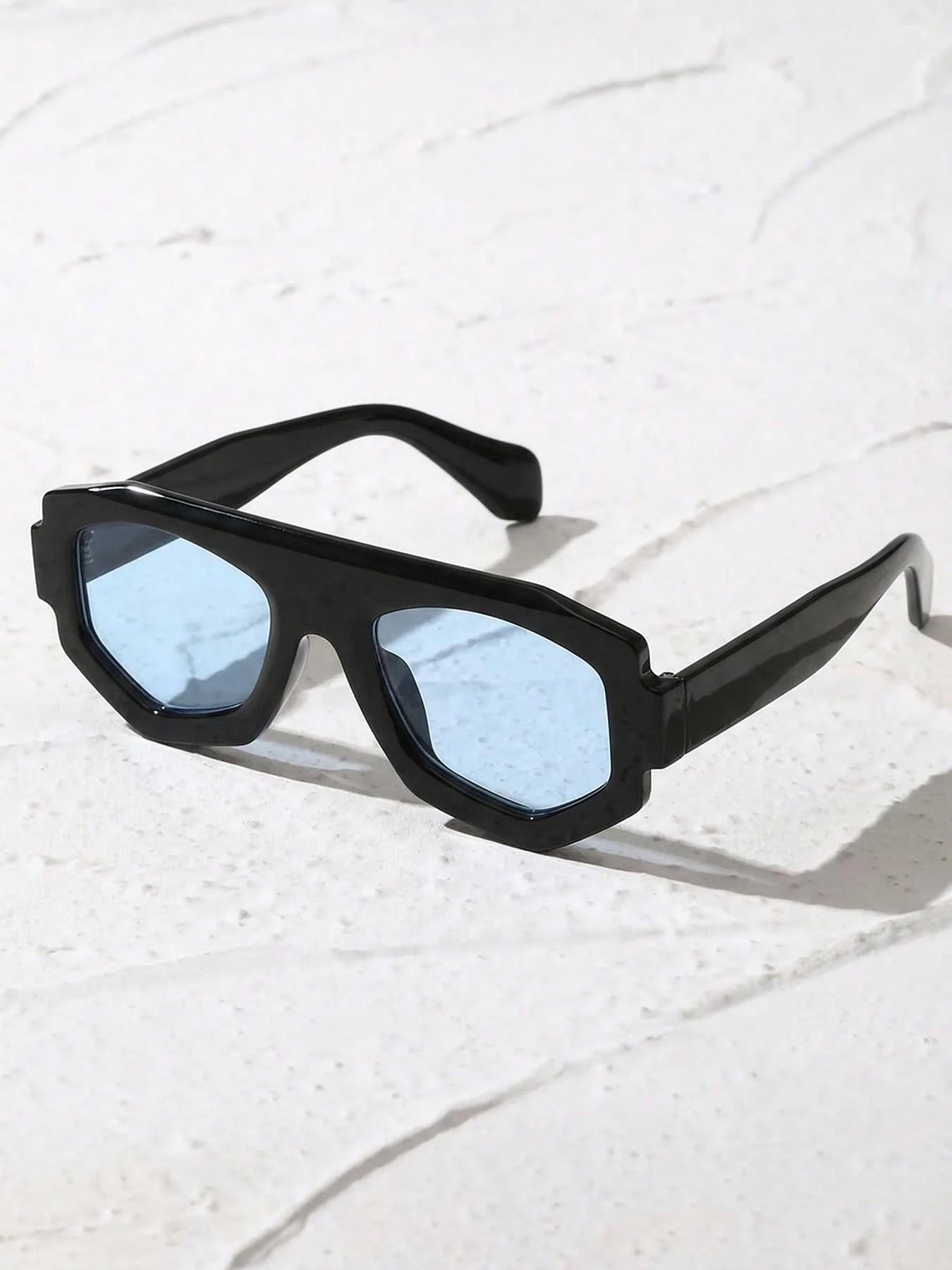 Classic Geometric Frame Sunglasses, Lightweight Uv400 Protection, Ideal for Hiking, Daily Commute, Summer Vacation