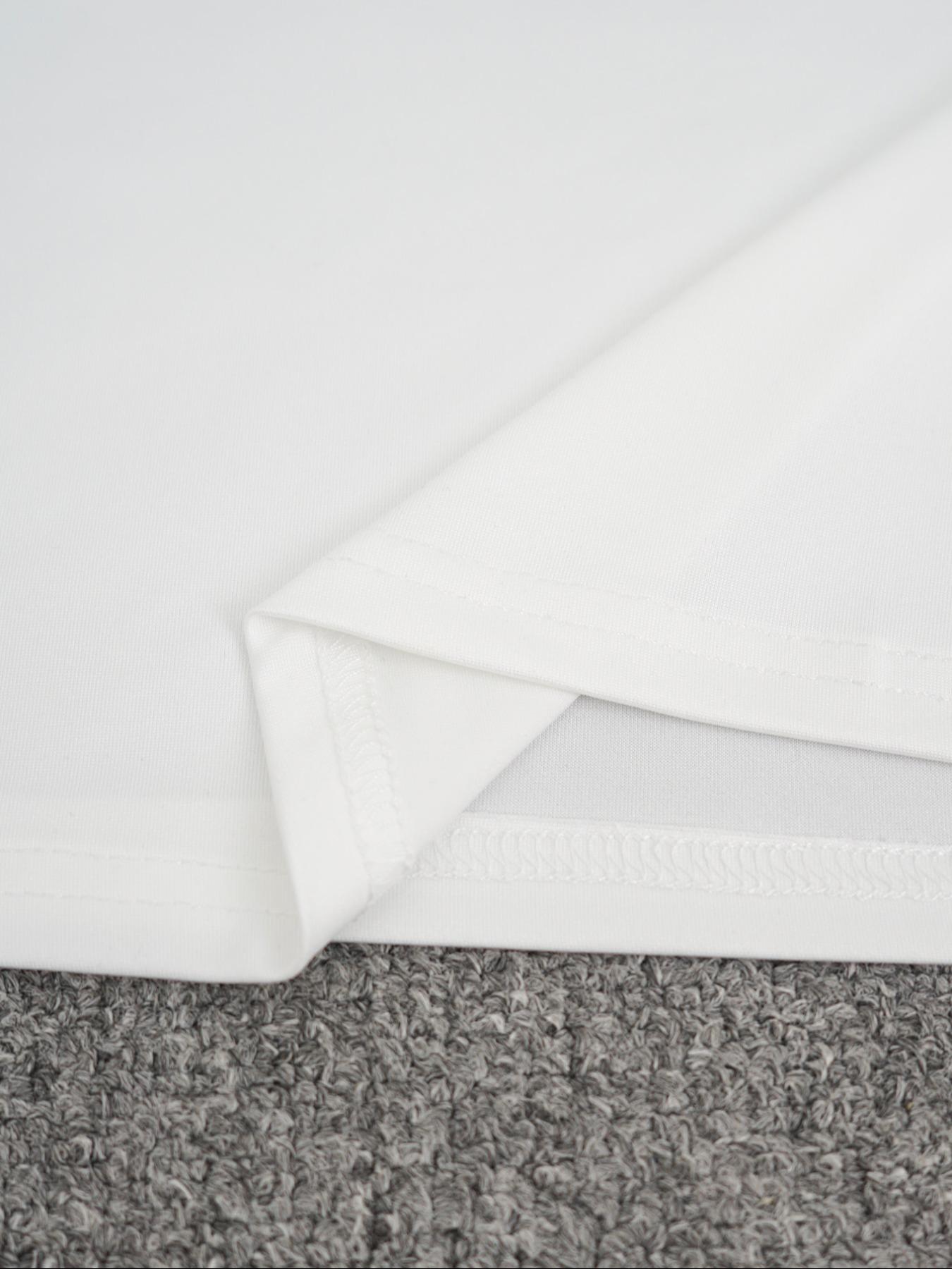 Hot-girl Style Contrast Binding Short Top and Letter Tape Wide Leg Pants, Women's Black & White Two-piece Set