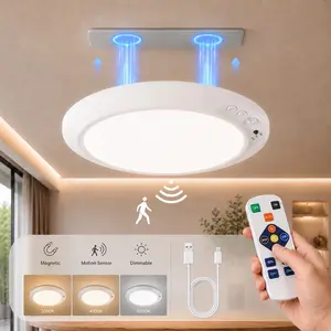 4000/8000 mAh Motion Sensor Ceiling Light USB Type-C Multifunctional Rechargeable Magnetic Lamp Wireless Wall Lamp Remote LED Night Light For Kitchen Coatroom
