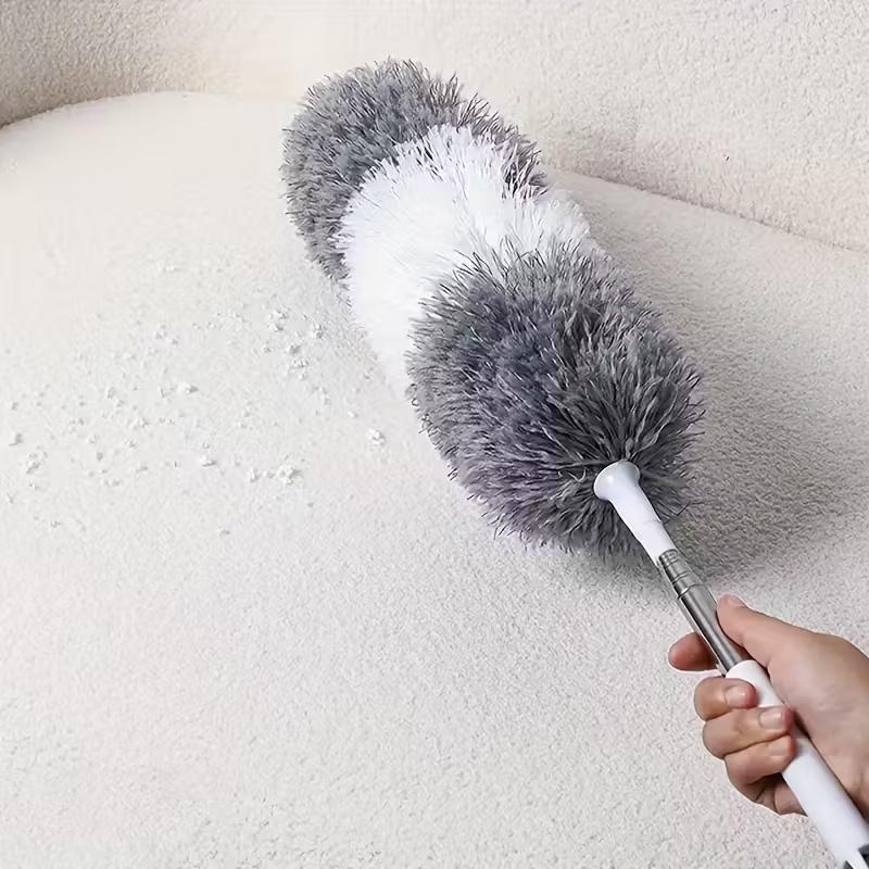 1pc Extendable Cleaning Duster, Home cleaning tool, with Retractable Pole & Bendable Head - Heavy-Duty Extension Pole, Non-Electric High Reach Dusting Brush for Ceiling Fans, Ceiling, Furniture - Washable Microfiber Bristles & Sturdy Construction - Ide