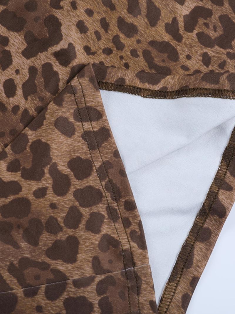 Women's Leopard Print Halter Fish Tail Dress, Elegant Summer Party Dresses, Sexy Backless Design, Perfect for Night Out & Casual Wear