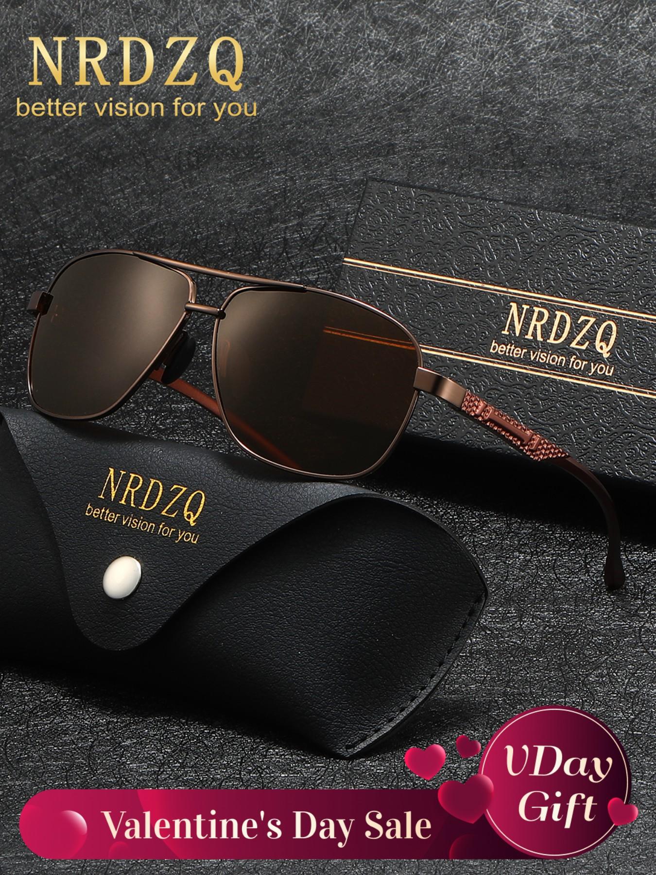 NRDZQ Vintage Polarized Aviator Sunglasses, UV400 Lenses 