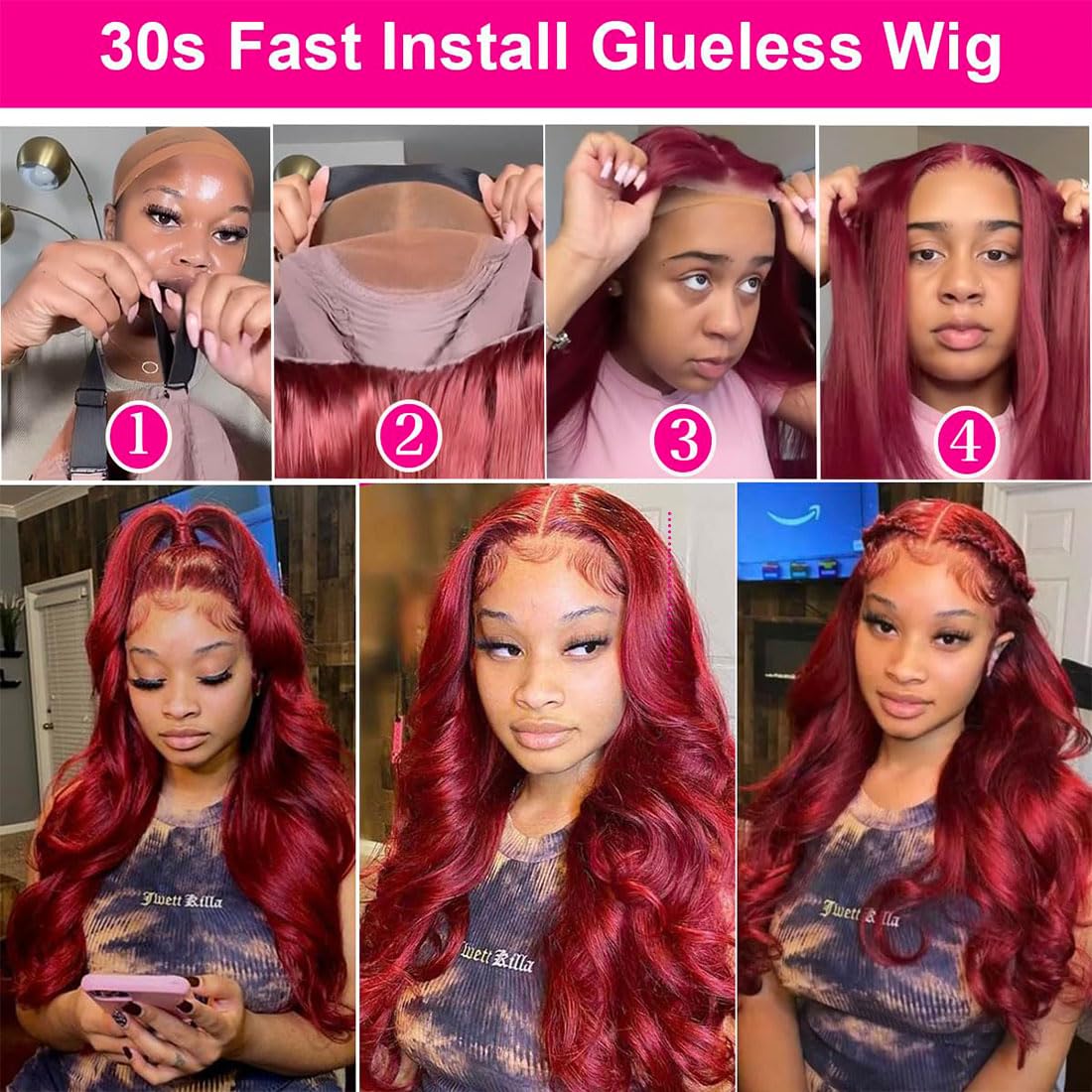 Bling Hair Body Wave 99j Burgundy 5x5 Lace Closure Wigs Real Hair Wear and Go 180% Density Glueless Burgundy Red Wig Real Hair 99j Lace Wigs for Black Women Bling Hair Body Wave 99j Burgundy 5x5 Lace Closure Wigs Real Hair Wear and Go 180% Density Glueless Burgundy Red Wig Real Hair 99j Lace Wigs for Black Women