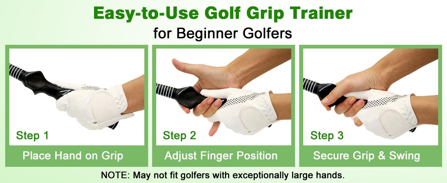 Adjustable Stainless Steel Golf Swing Trainer with Click Sound Feedback, Non-Slip Rubber Handle, Grip Trainer for Right-Handed Golfers – Indoor Training, Outdoor Course Warm-Ups Aid for All Proficiency Levels