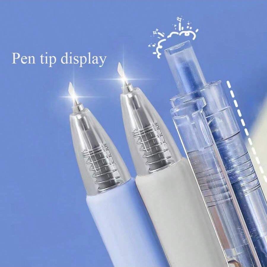 Creative Simple Morandi Push-Button Craft Knife, High-Aesthetic Student Hand Account Paper Cutter, Cartoon Engraving Pen, Writing Tool