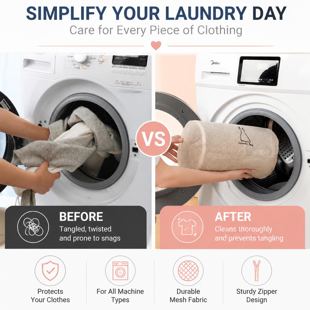 7PCS Family Mesh Laundry Bag Set, Anti-Tangle Clothing Wash Bags, Delicate Laundry Protector Bags to Prevent Snags and Damage, Perfect for Bras, Socks, Shirts and Everyday Clothes, Gentle Care Laundry Bags