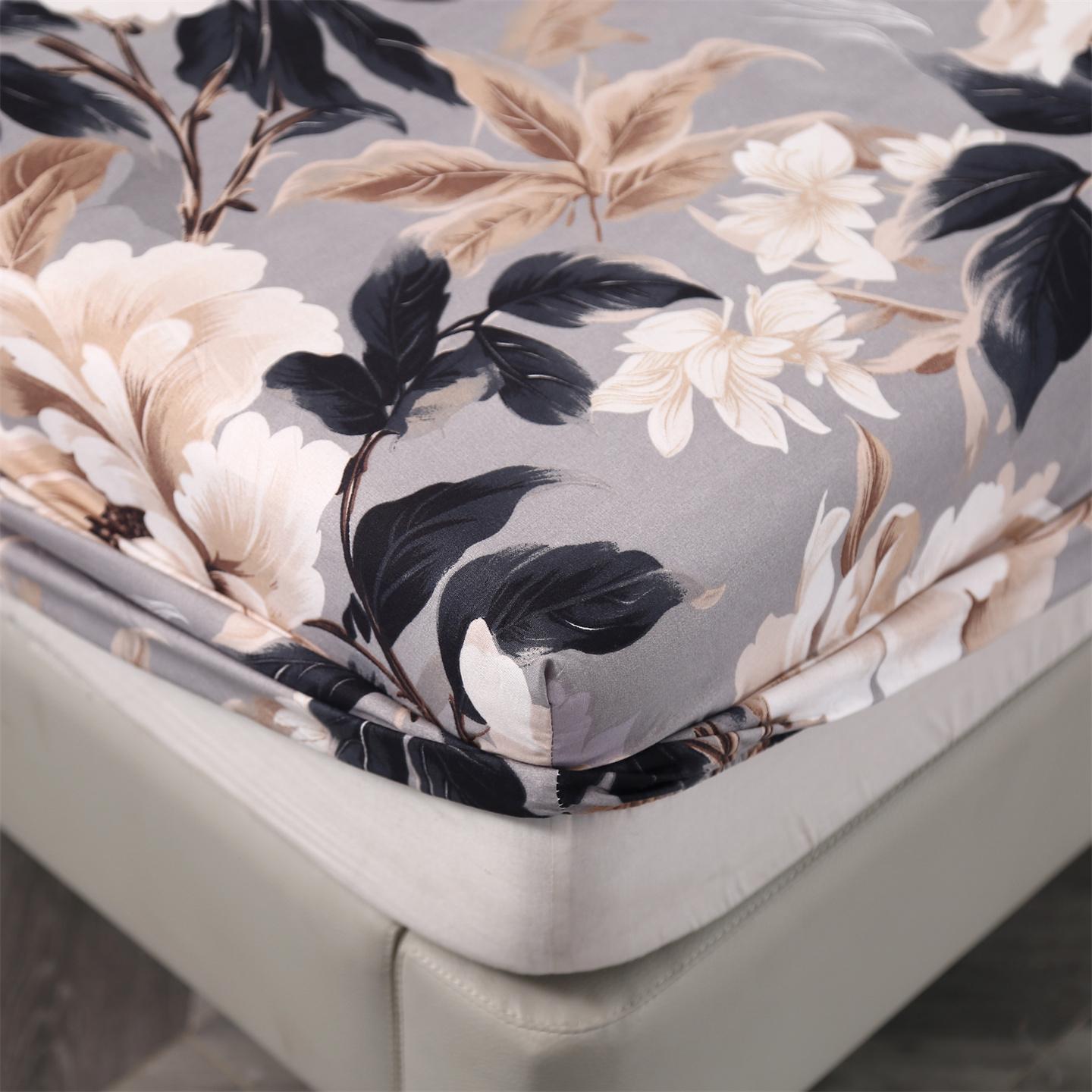 3pcs Floral Print Bedding Set, Floral Sheets, Soft and Comfortable, Suitable for Bedroom, Guest Room, Includes One Fitted Sheet + Two Pillowcases, No Core, Bed Sheet Replacement, Fitted Sheet With Pillowcases, Printed Floral Design, Comfortable Sheet Set