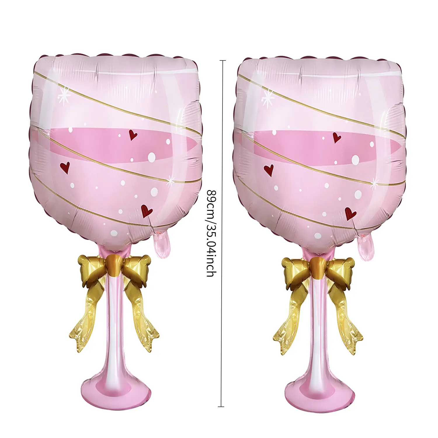 2-Pack 35.04-Inch Champagne Cup Balloon Set, Party Balloons, Cute Design, Perfect for Birthday, New Year, Wedding, Anniversary, Photo Props