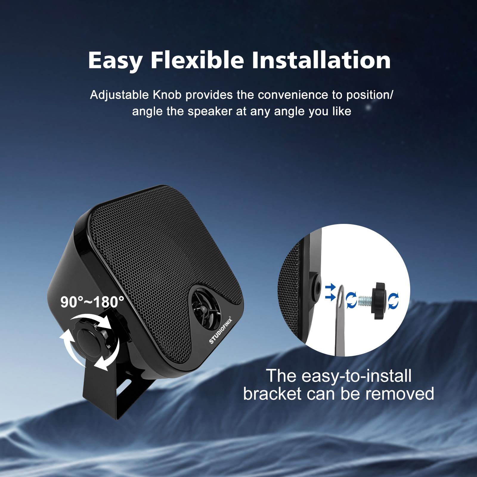 4'' Marine Waterproof Boat Speaker 120W Motorcycle Audio Speaker Heavy Duty Sound System For Outdor ATV UTV RZR
