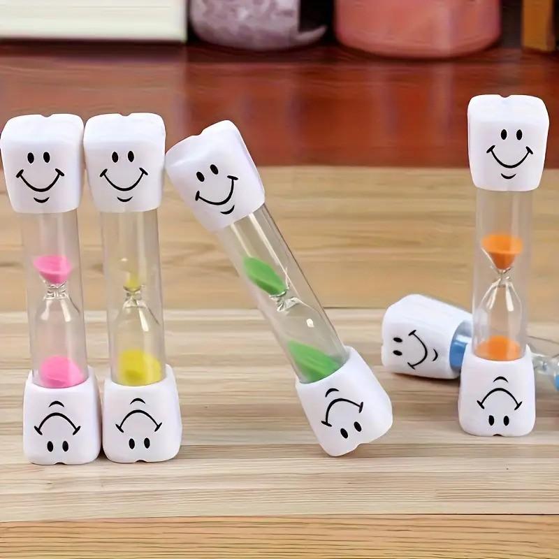 Seven Minute Toothbrush Sand Timer, Colorful Happy Face Design, Mini Kitchen Timer for Brushing Teeth and Cooking, Fun Timer
