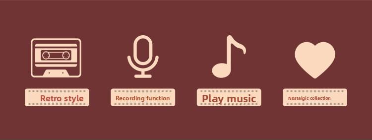 Mini retro cassette recorder can play music and record audio, a fun music box, compact and portable, can be used as a hanging ornament