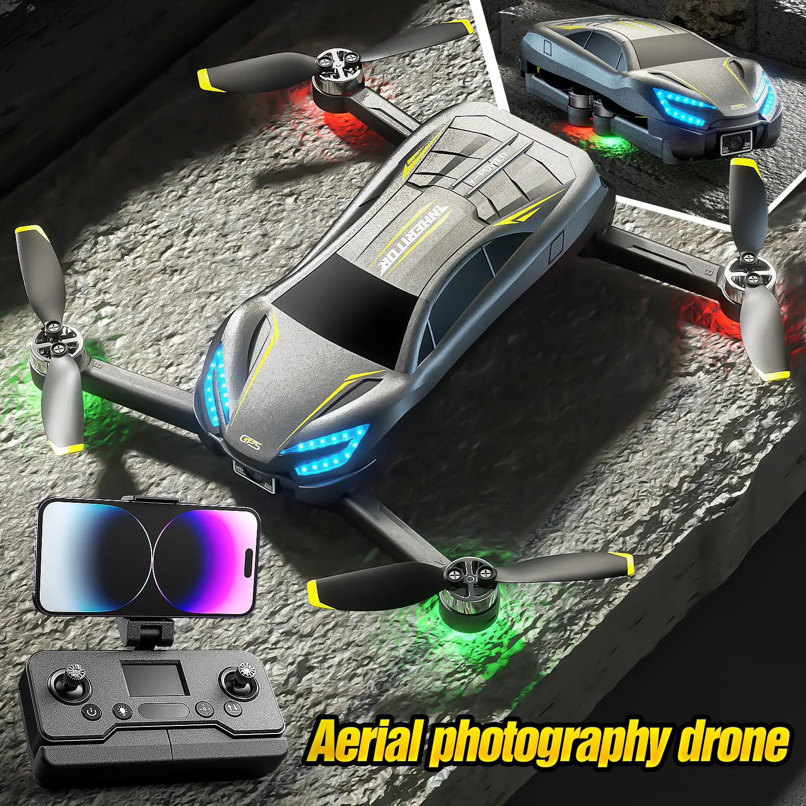 HD aerial photography Drone With Brushless Motors And HD Camera For Beginner Gift Folding RC Quadcopter Height Maintainer Long Endurance For 20 Minutes